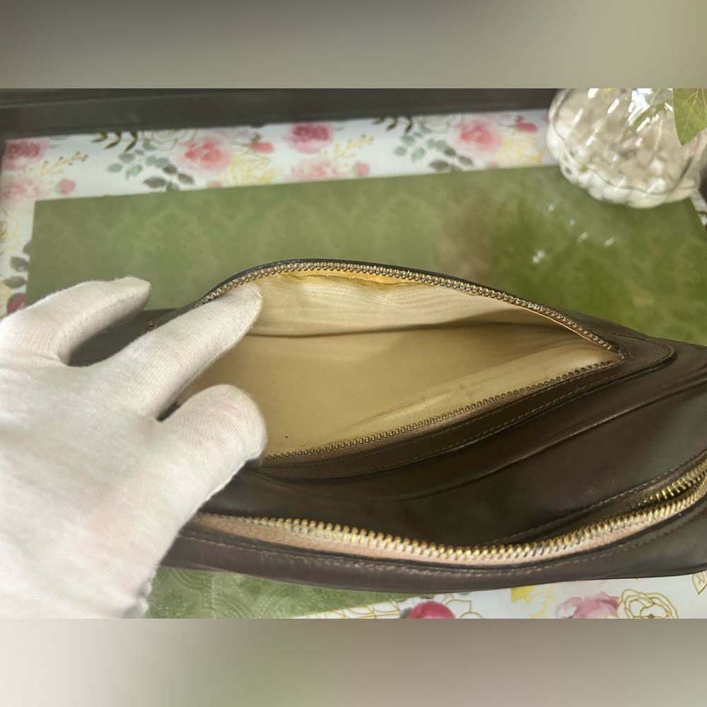 Gucci Vintage Sherry Line Dopp Kit Toiletry Rich Chocolate - Picture 11 of 11